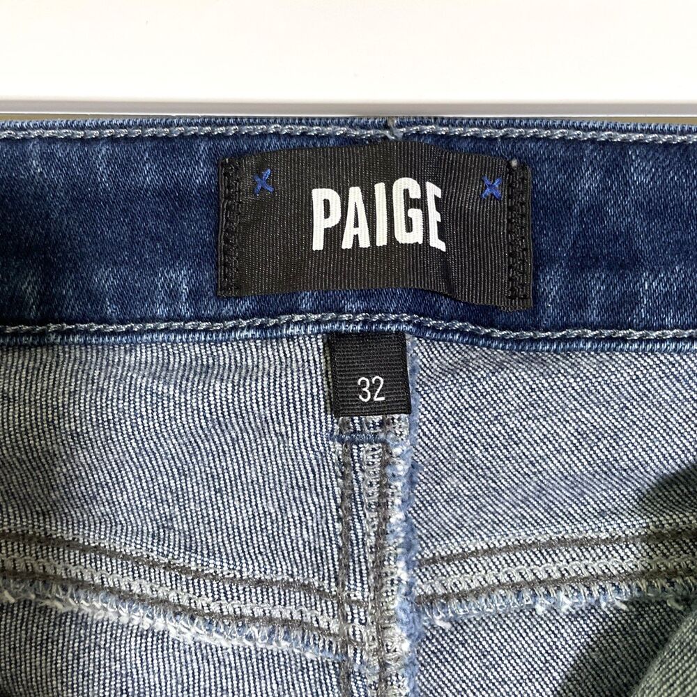 Paige Women's Genevieve High Waisted Flare Leg Jeans Size 32 Blue Dark Wash - Picture 4 of 9